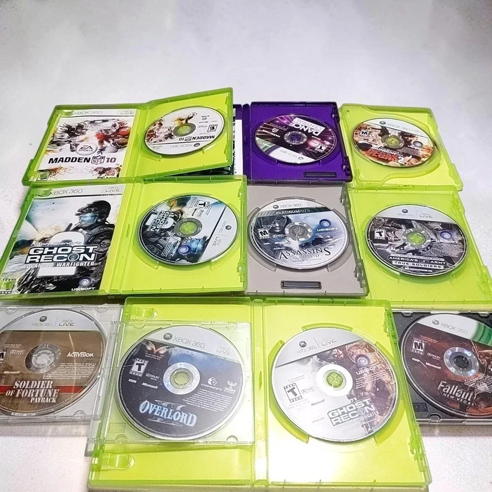 VTG Xbox 360 Game Lot Fallout New Vegas Ghost Recon Overlord Tested 10 Games